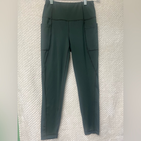 Lole Pants - Womens Lole Dark Green Leggings with Pockets Activewear Workout Athletic Small